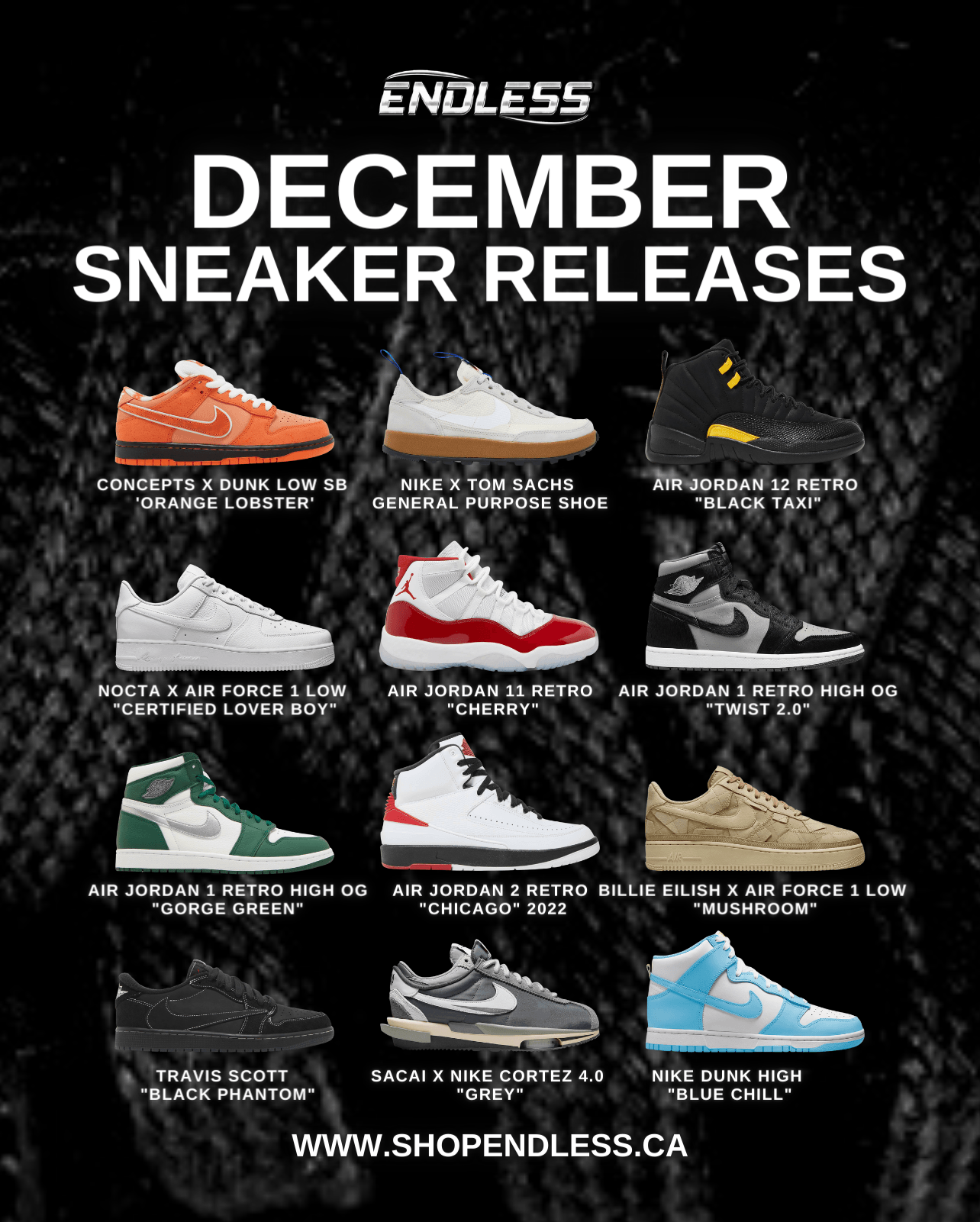 DECEMBER SNEAKER RELEASES! ENDLESS