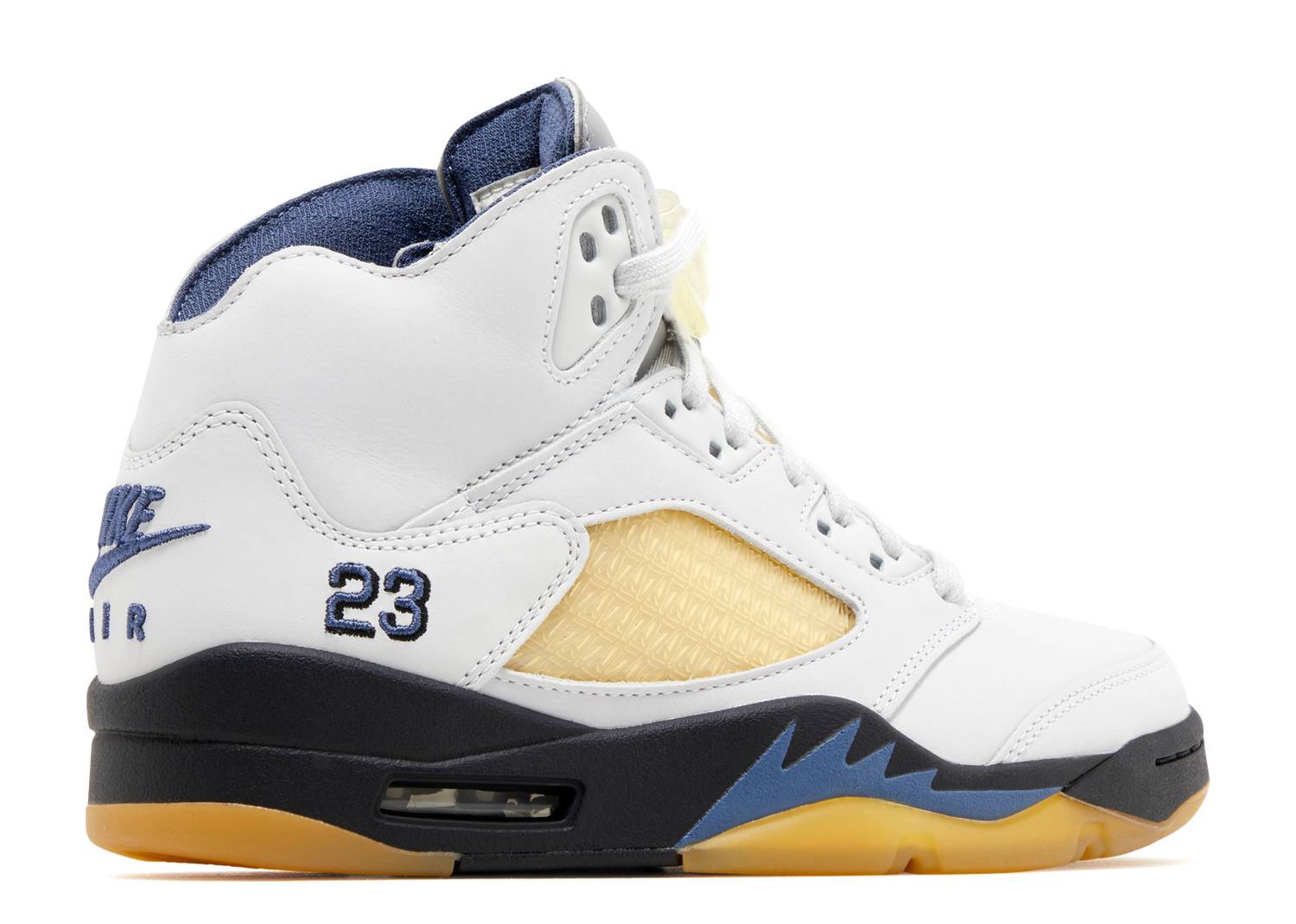 Jordan retro 5 store white and blue