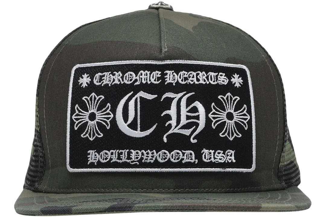 Chrome Hearts CH Hollywood Trucker Hat Camo/Blackout