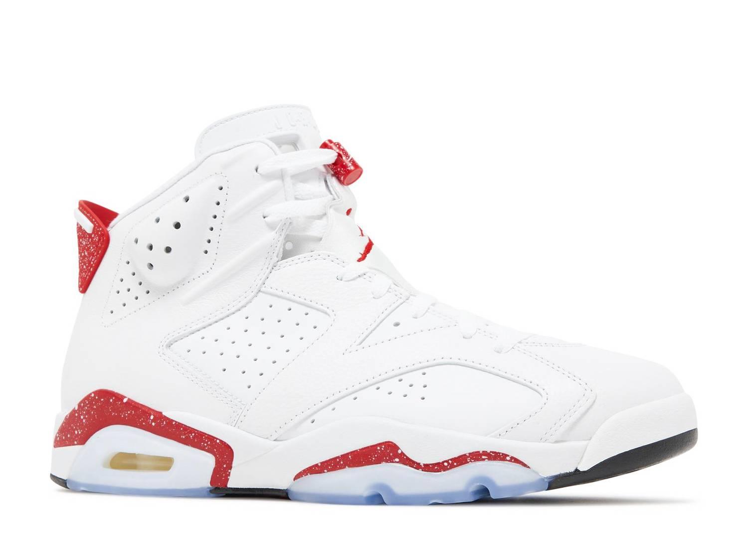 Jordan 6 red hot sale white and blue